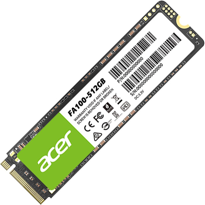 SSD Acer FA100 512GB PCIe 3.0 NVMe - Швидкий накопичувач для ПК та ноутбука