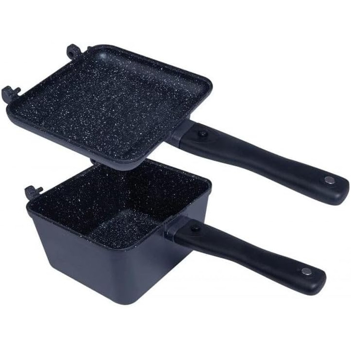 Сковорода та каструля RidgeMonkey Connect Deep Pan & Griddle Granite Edition для приготування їжі біля води