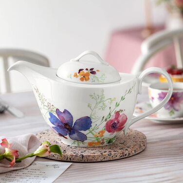Villeroy & Boch – Mariefleur Basic Teapot 1.2 Liter, Dishwasher Safe, Premium Porcelain