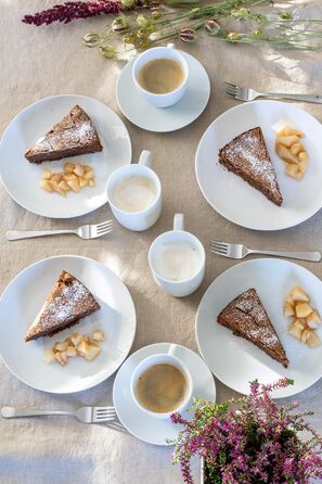 MÄSER 993650 Barca Breakfast Dish Set for 6 People, 18-Piece Set, Porcelain, White Breakfast Set 18-Piece 6 Person