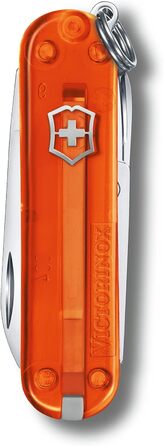 Швейцарський ніж Victorinox Classic SD, мультитул, 7 функцій, апельсиновий, прозорий