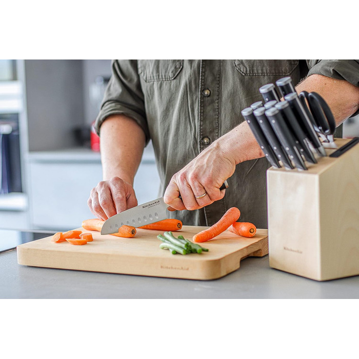 Набір ножів KitchenAid Gourmet з японської сталі (11 шт) з точилкою та дерев'яним блоком