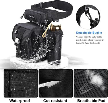 Тактична набедрена сумка Jueachy, водонепроникна, для мотоциклів, риболовлі, кемпінгу, чорна