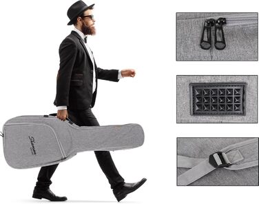 Чохол для гітари Shaman WGB-115 GY Premium-Line - Водовідштовхуючий, міцний, з рюкзак-переноскою та кишенею для аксесуарів