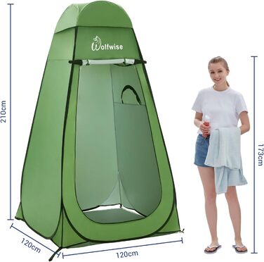 Portable Camping Shower Tent with UV Protection - Toilet Tent, Privacy Tent, Outdoor Toilet Shelter (Green, XL)