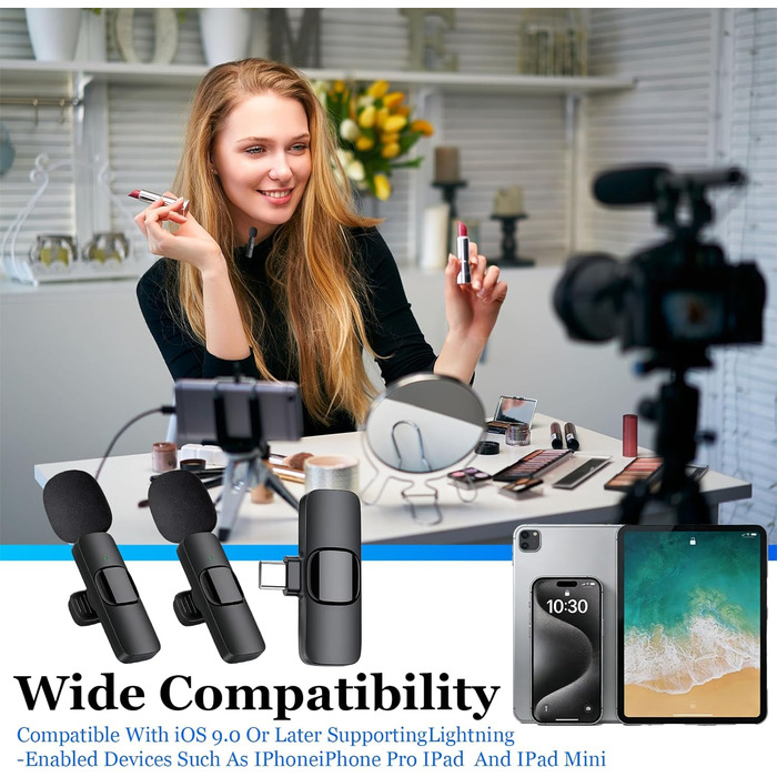 Бездротові петличні мікрофони Veloray 2 шт. для Android, USB-C, для смартфона, подкастів, соціальних мереж