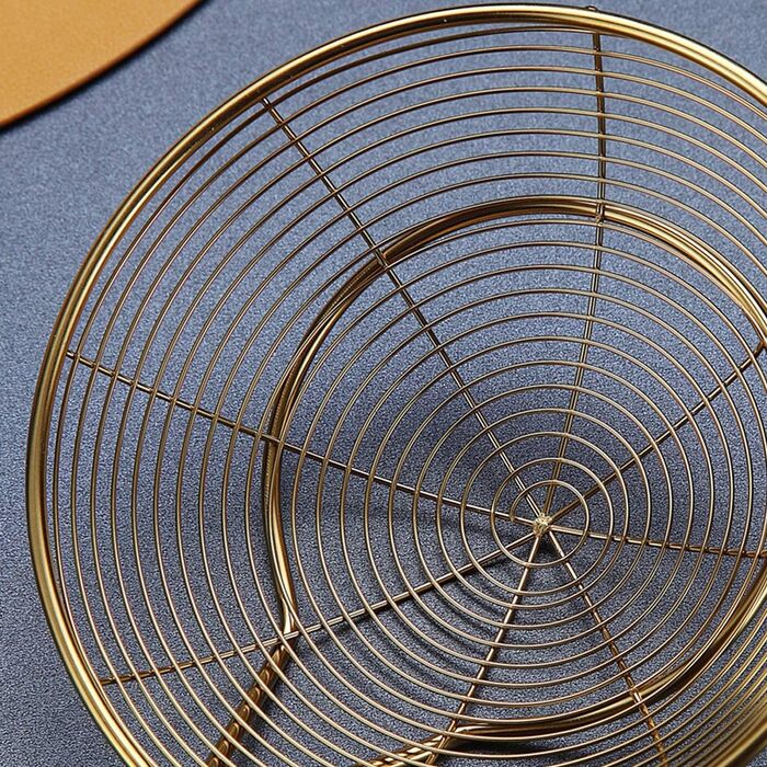 Дуршлаг кухонний Sieb Spider Skimmer з нержавіючої сталі з титановим покриттям, золотий - для пасти, томатів та овочів