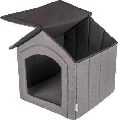 Кімната для собак, собача будка, складана з знімним дахом, ліжко для собак, котяче ліжко, ліжко для домашніх тварин, місце для сну, розмір XXL, сірий колір