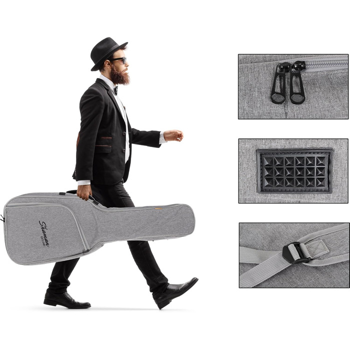 Чохол для гітари Shaman WGB-115 GY Premium-Line - Водовідштовхуючий, міцний, з рюкзак-переноскою та кишенею для аксесуарів