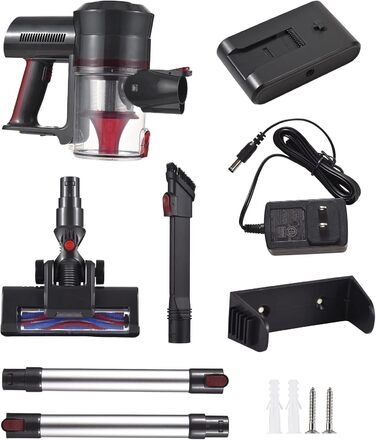 Акумуляторний пилосос Kavolet 25 kPa, 40 хв роботи, 2-в-1 для дому, офісу та авто. З насадкою для щілин та щіткою.