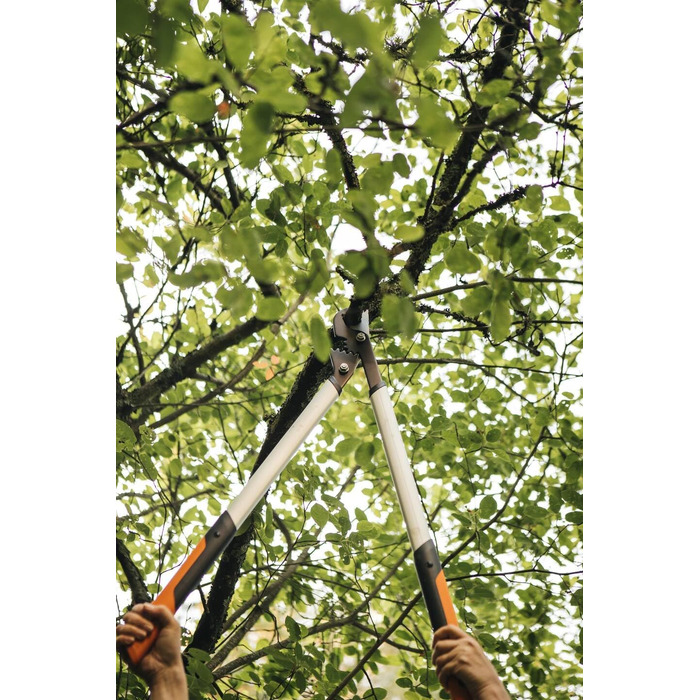 Fiskars PowerGear X Bypass Pruning Shears for Fresh Wood, Non-Stick Coated, Hardened Precision Steel, Length: 80 cm, Black/Orange, LX98-L, 1020188