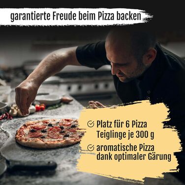 DELICRET - Pizza Starter Kit | First-class pizza ingredients for unforgettable enjoyment | Pizza Ball Box (1x Box & 1x Lid & 1x Spatula)