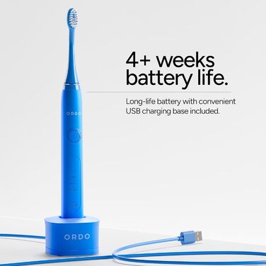 Електрична зубна щітка Ordo Sonic Advanced Smart Tech Арктично-блакитна: 4 режими чищення, USB-зарядка, полірувальний елемент для дорослих