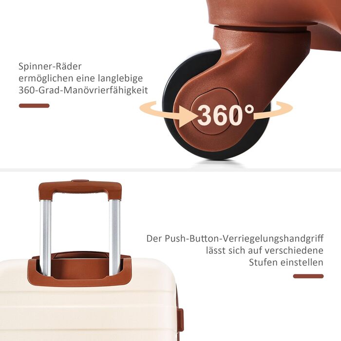 Набір валіз Merax 3 шт. з ABS-пластику, з колесами та TSA-замком, сіро-зелений (колір)