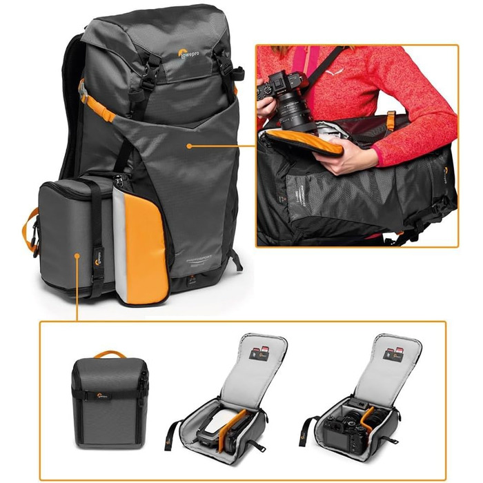 Lowepro PhotoSport BP L AW III: Рюкзак для фототехніки, сумісний з Sony α7, блакитно-чорний