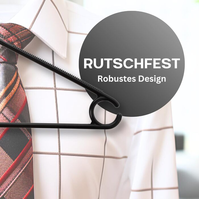 Чорні вішалки для одягу 20 шт. з обертовими гачками, економія місця, пластик, довжина 41 см, Made in EU, екологічні (100% перероблений матеріал), модель Minnie