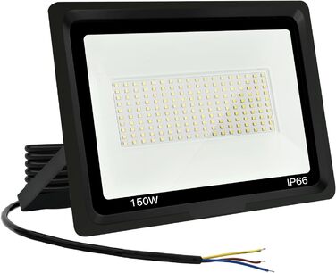 Світлодіодний прожектор для вулиці IP66, 150W, 6500K, 5000Лм, водонепроникний, для двору, гаража, саду