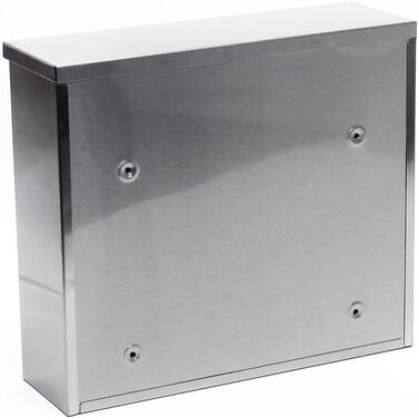 Поштова скринька Wiltec V12 сталева оцинкована срібляста з замком, оглядовим вікном та табличкою для імені (360x115x320 мм)