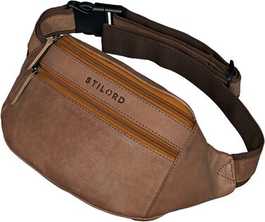 STILORD 'Marian' поясна сумка з натуральної шкіри вінтаж для чоловіків та жінок. Поясна/Hüfttasche для телефону, косметики, камери. Cognac (коньячний) колір. Оригінальний дизайн для подорожей, вечірок, концертів та фестивалів.