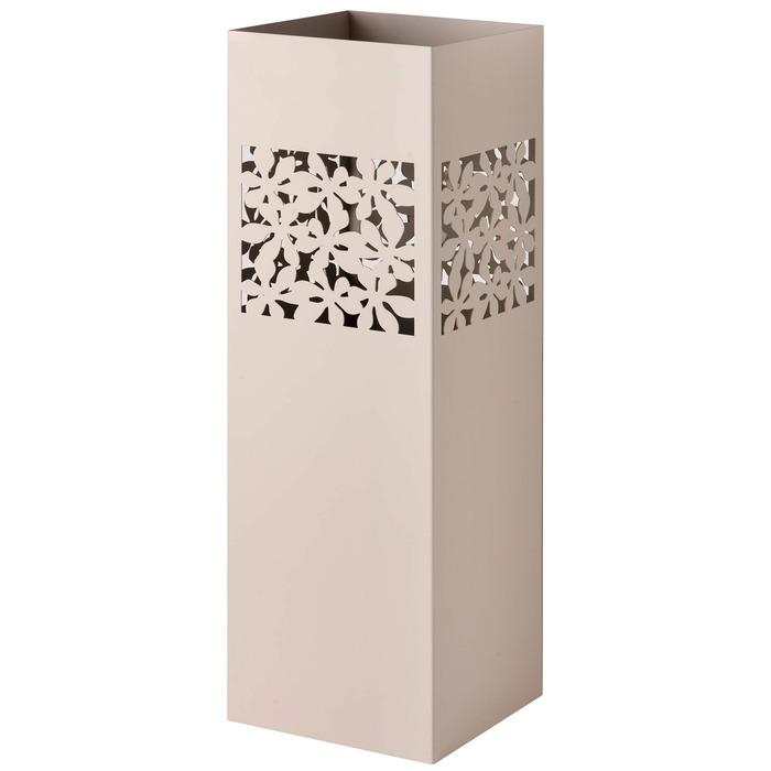 Підставка для парасольки Baroni Home квадратна металева з різьбленням, 2 гачки, знімна миска, 15,5x15,5x49 см (Таунгrau)