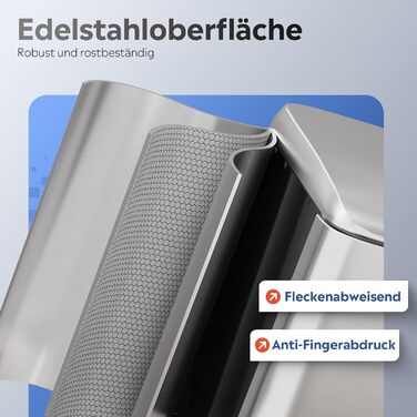 Відро для сміття WLIVE з нержавіючої сталі, 5л, з педальним механізмом та м'яким закриттям, для кухні, спальні, офісу, срібного кольору