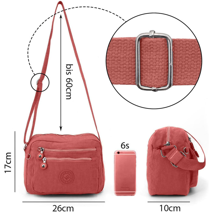 Сумка через плече жіноча та підліткова ekavale Koralle з водовідштовхувального нейлону