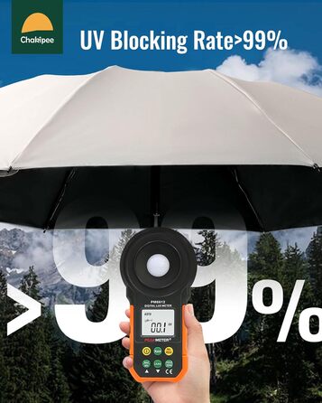 Чакіпі - парасолька велика, стійка до вітру, компактна для подорожей, автоматична, для жінок та чоловіків, UV-захист, блакитна, діаметр 97 см, 8 спиць