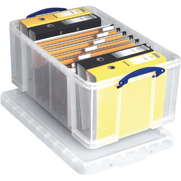 Really Useful Box 2-Pack, 64 Liter, for Organizing and Storing, 710 x 440 x 310 mm, transparent (Single)
