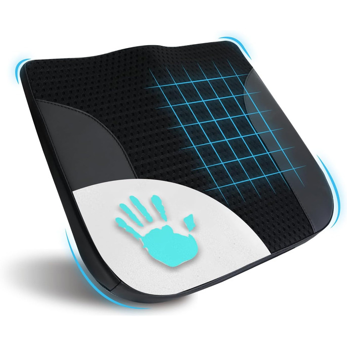 Автомобільне сидіння з Memory Foam для полегшення болю в куприку та попереку. Підходить для авто, вантажівки, офісу, інвалідного візка. Чорний колір.