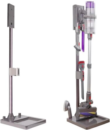 Підставка для пилососа Dyson V15, V12, V11, V10, V8, V7 – стабільна підставка з алюмінію, без свердління, сірий колір