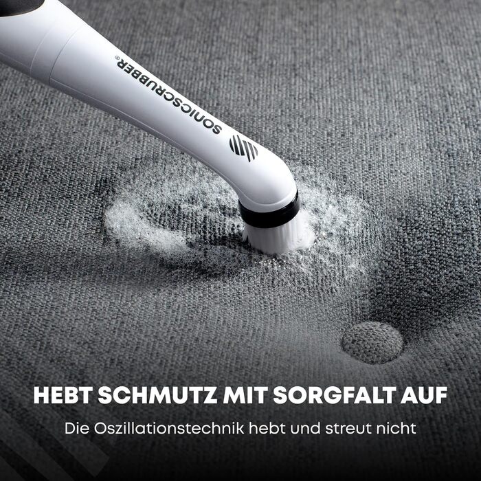 SonicScrubber - Electric Cleaning Brush - Includes 4 Brush Heads - Ideal for All Rooms and Surfaces - AA Batteries Included (Household for Kitchen and Bathroom)