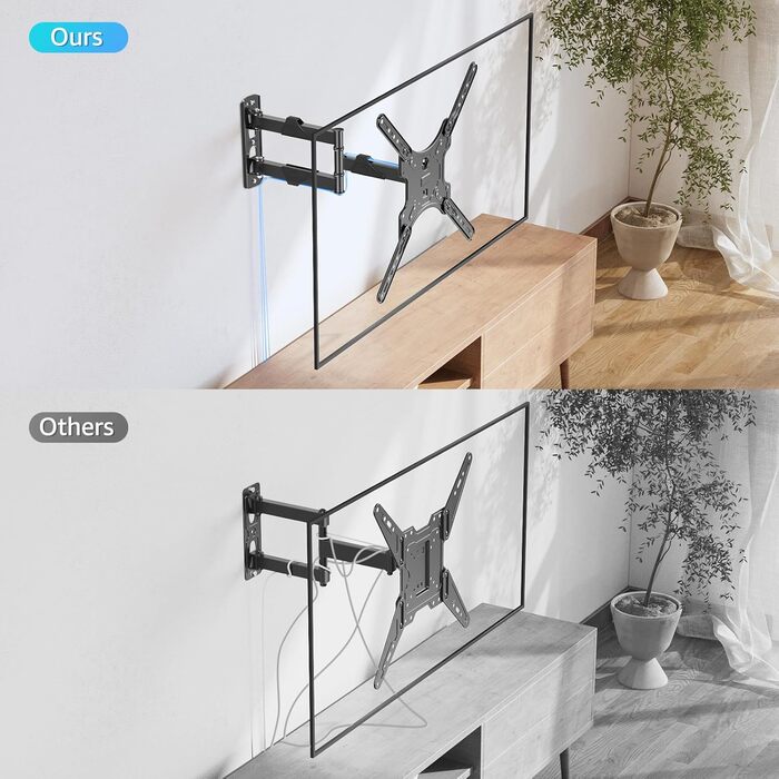 Кріплення для телевізора MOUNTUP EU0079: для LED, LCD, OLED телевізорів 26-60 дюймів, настінне, поворотне, нахильне, до 35 кг, VESA 400x400 мм