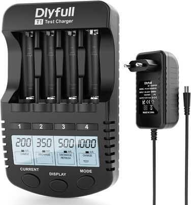 Зарядний пристрій Dlyfull для акумуляторів AA AAA: швидка зарядка, відновлення, розрядка, сумісний з NI-MH, NI-CD
