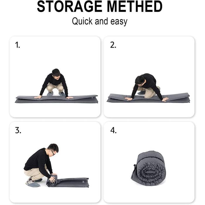 Кемпінговий килимок Naturehike надувний, 6 см, сірий - для кемпінгу, подорожей та піших прогулянок