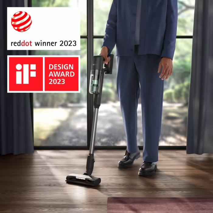 AEG ULTIMATE 7000 ÖKO AP71UB14AM Cordless Vacuum Cleaner / extra powerful / ultralight 2.2 kg / 70% recycled material / up to 40 minutes of runtime / 120m² / 5-stage filtration / all floors / Automatic, Matte Black