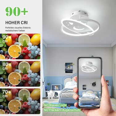 LED Ceiling Light Children's Room Lamp Ceiling, Dimmable Children's Room Ceiling Light with Remote Control, 32W Children's Room Ceiling Light Clouds for Living Room, Bedroom (40cm, Warm White Dimmable)