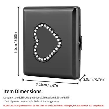 Металеве цигарковий футляр у формі серця Rosegold для 20 цигарок (83's 20pcs)