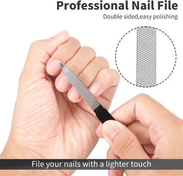 Набір для манікюру та педикюру Fingernagel 11 в 1 для товстих та врослих нігтів: кусачки, пилочки, інструменти для догляду за руками та ногами (чоловічі, жіночі, для літніх людей) з кейсом для подорожей