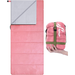 Sportneer Summer Sleeping Bag - Lightweight, Waterproof Camping Sleeping Bag for Backpacking, Hiking & Travel (Pink)