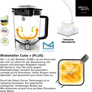 Потужний блендер Bianco di puro Volto N, 1,5 л, 8 програм, BPA-free, для смузі
