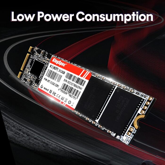 KingSpec 1TB M.2 SSD 2280: Внутрішній SSD-накопичувач SATA III 6Gb/s для ПК та ноутбука (швидкість читання/запису до 580/520 МБ/с)