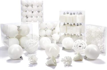 Набір прикрас для ялинки BRUBAKER 101 шт. з верхівкою, кремово-білий, для ялинки