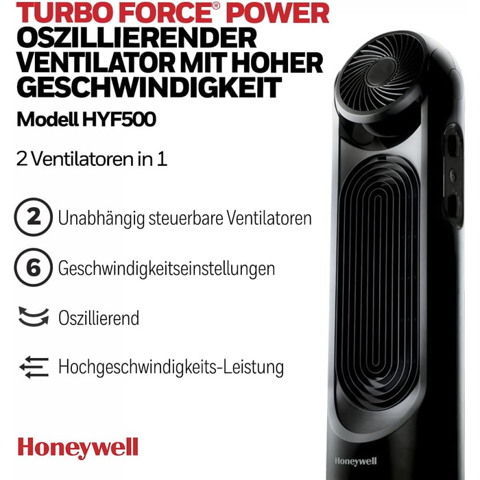 Турбовентилятор Honeywell TurboForce Power з коливанням 2-в-1, висока швидкість