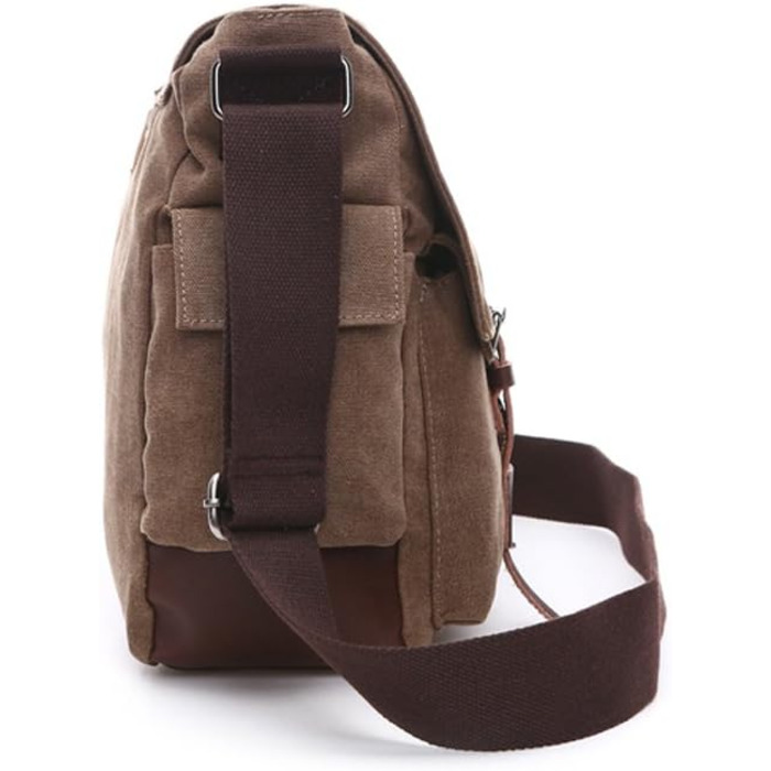Чоловіча нагрудна сумка OSMIE 16 л, канвас, для ноутбука, сумка-месенджер чорна (L, L-кавовий)