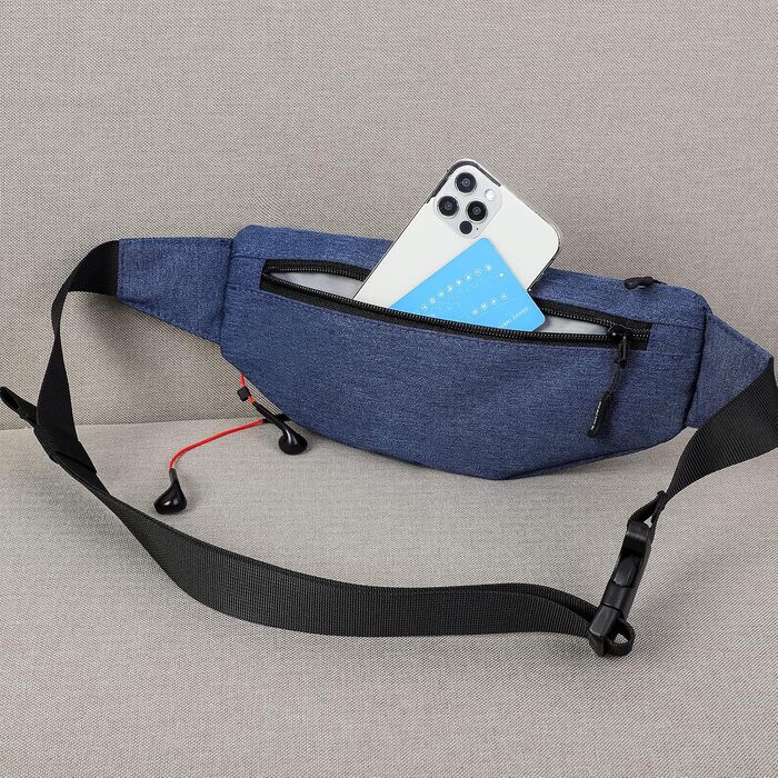 Поясна сумка TYNAT для туризму та спорту (сіра, блакитна), T201