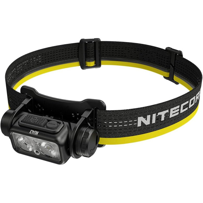 Ліхтарик-налобний Nitecore NU43 1400 Люмен USB-C, з білим і червоним світлом, легкий, акумуляторний, для кемпінгу, бігу, роботи, з органайзером Lumentac