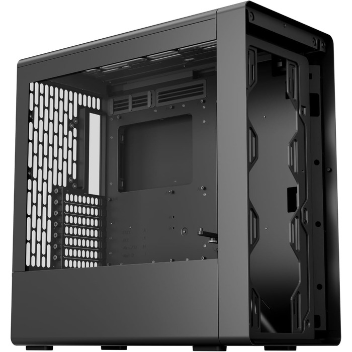 Корпус ПК HAVN Midi-Tower з 3 вентиляторами, Top Airflow, скло, чорний
