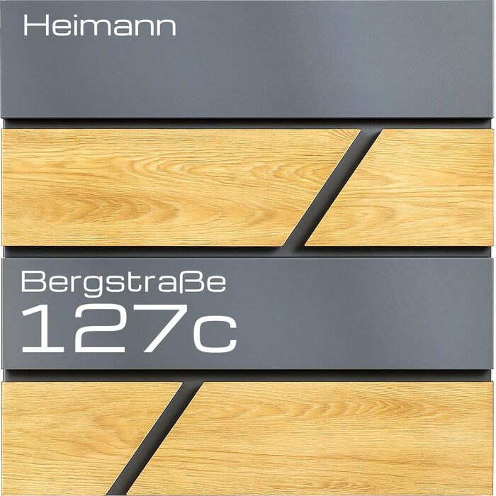 Поштова скринька Verda з газетницею, 37x37x11 см, антрацит RAL 7016, срібло, 2 ключі, комплект для монтажу. Дизайнерська настінна поштова скринька з відділенням для преси