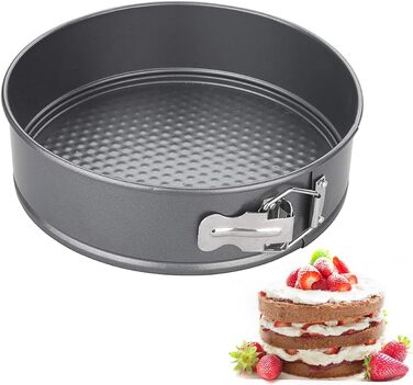 Форма для випічки SUJIBHI 20 см, вуглецева сталь з антипригарним покриттям, знімний дно, для чізкейків, брауні, тортів та випічки (1 шт.)