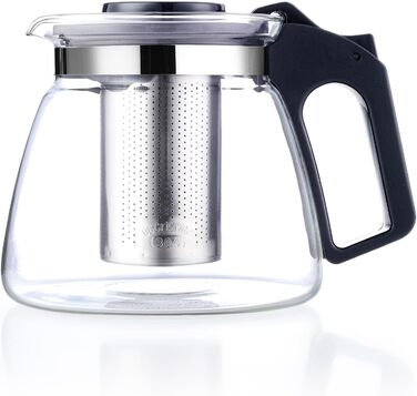 Чайник Lovegrace зі скла з ситечком – термостійкий, придатний для миття в посудомийній машині, з фільтром з нержавіючої сталі, 1500 мл